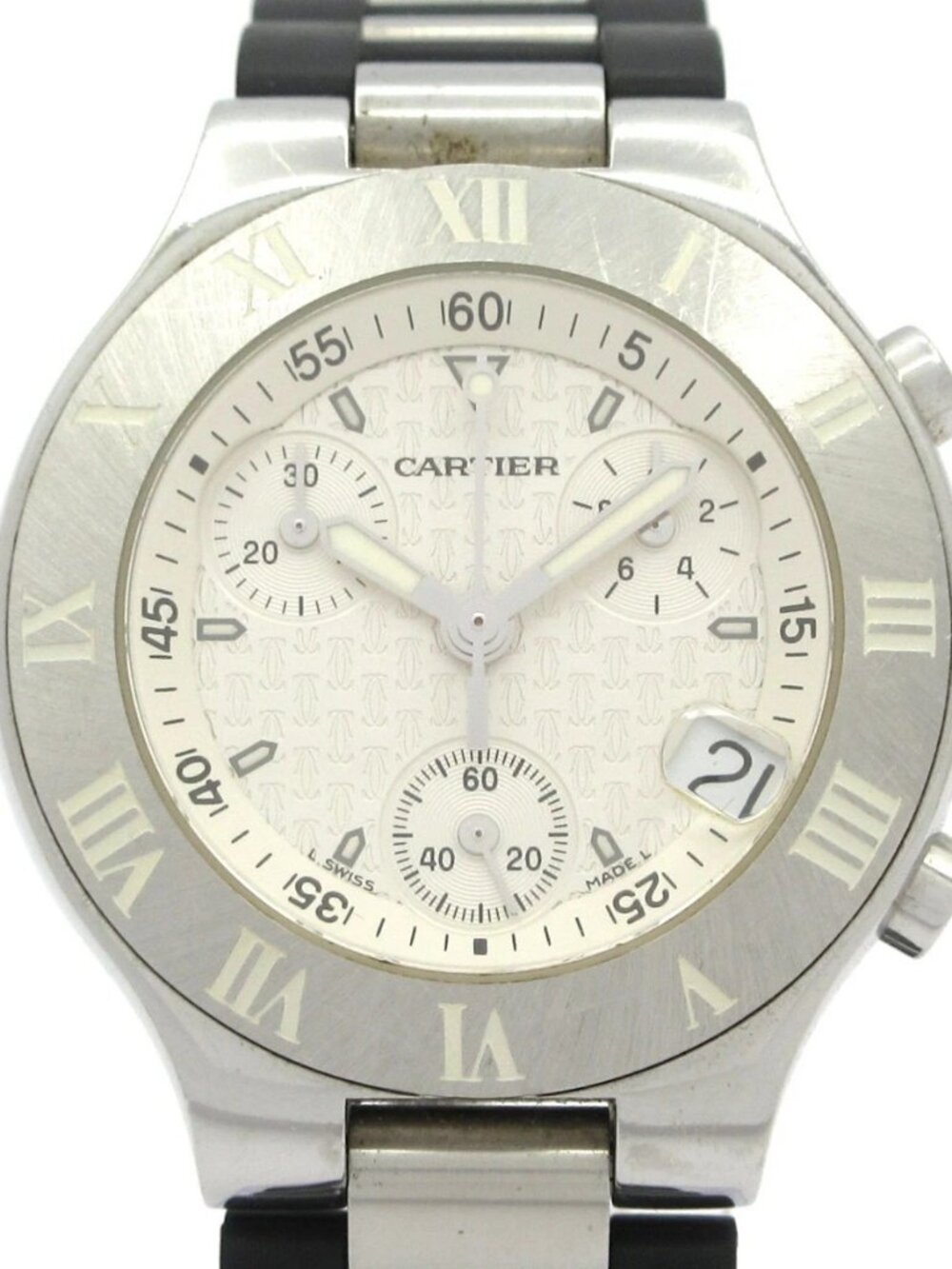 Cartier Must 21 Chronoscaph SM W10197U2 7******* Black Women's Wrist Watch